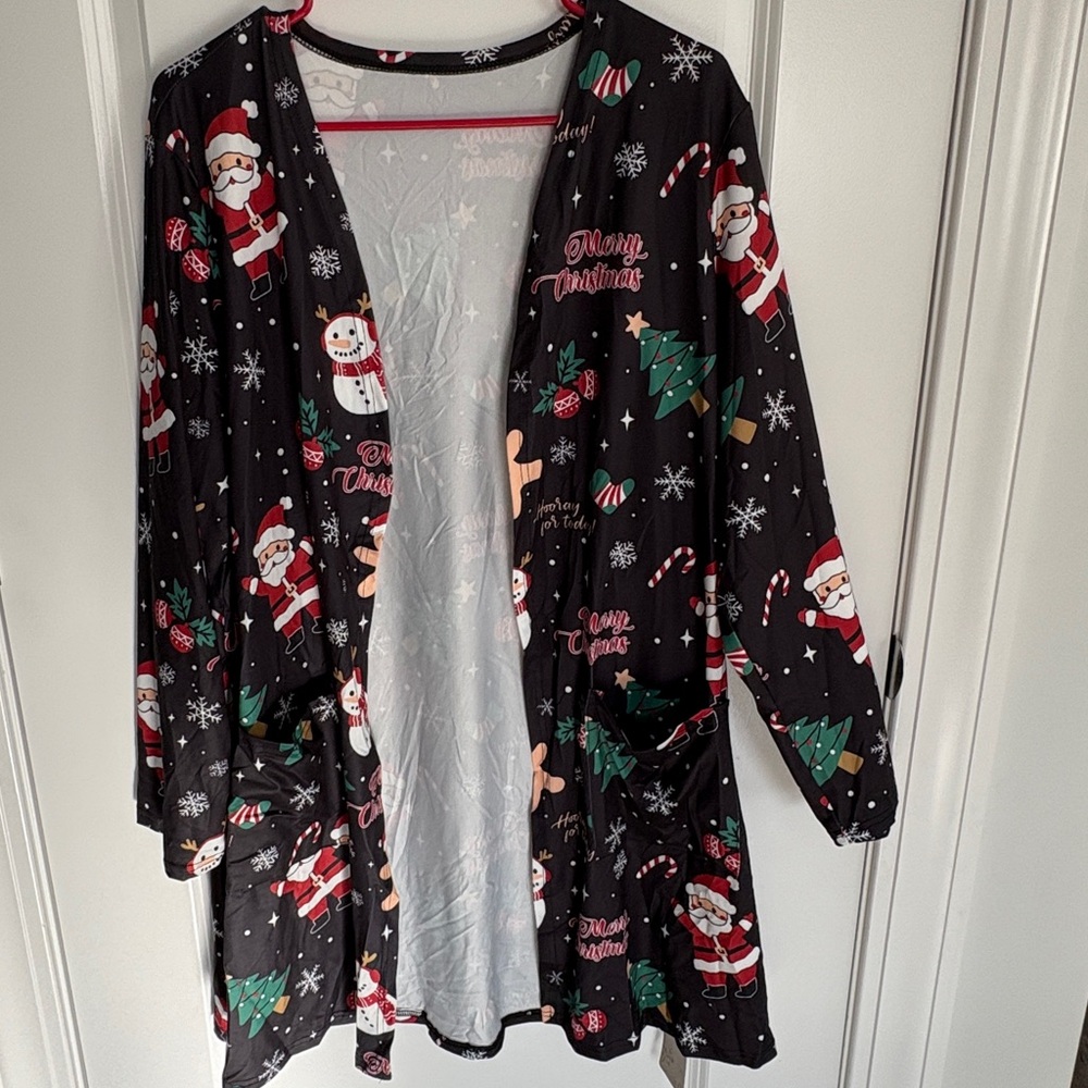NWT- Emery Rose Woman’s Christmas Casual Loose Mid-Length Cardigan, size 0XL